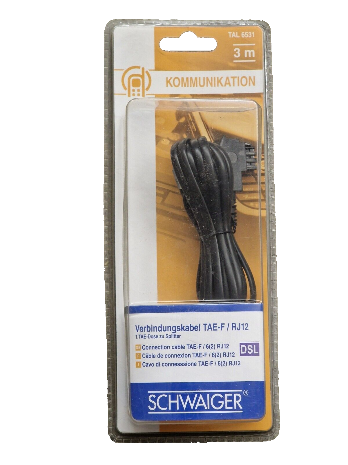 Schwaiger TAL 6531 Verbindungskabel TAE-F /RJ12 1.TAE-Dose zu Splitter